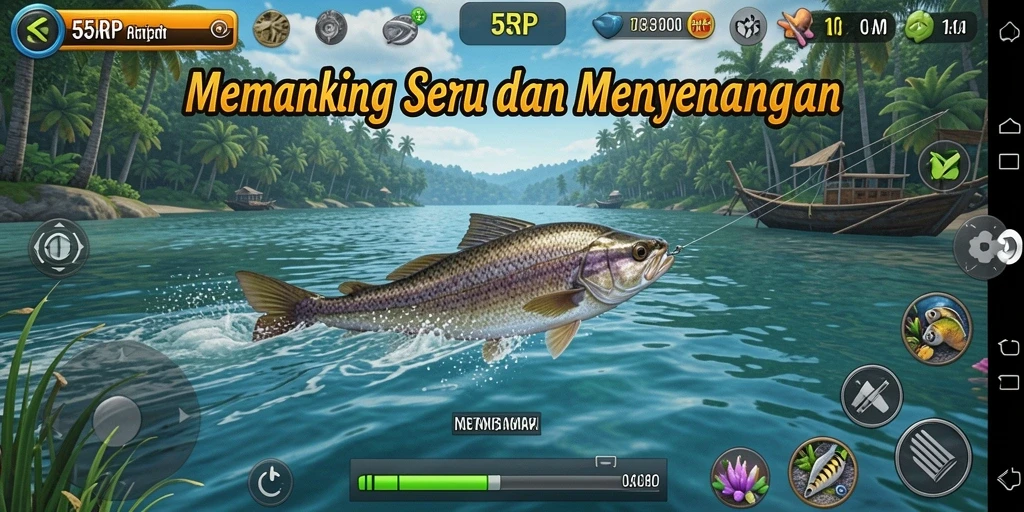 Tangkapan ikan besar dalam gameplay 55RP yang mendebarkan.