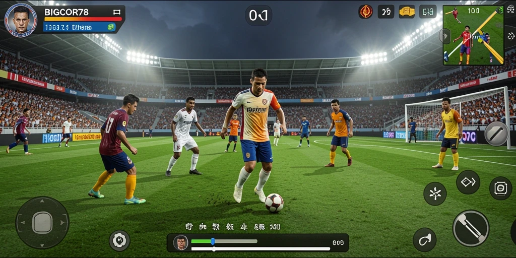Tangkapan layar yang menunjukkan aksi seru permainan sepak bola.