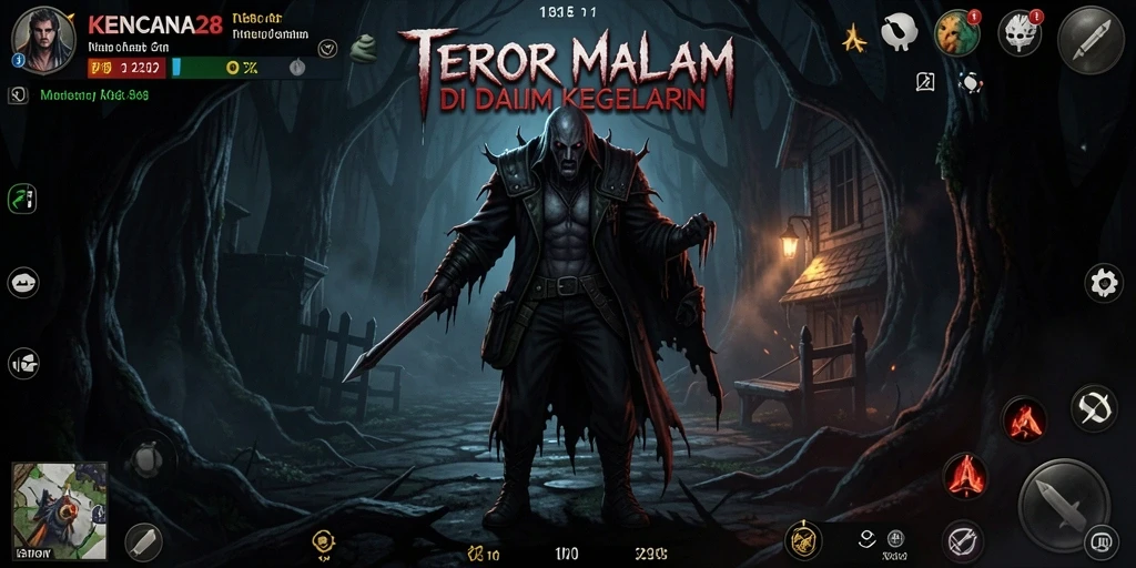 Gameplay menyeramkan KENCANA28 dengan suasana mencekam.