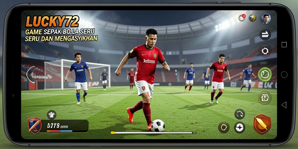 Tampilan menarik dari gameplay sepak bola di LUCKY72.