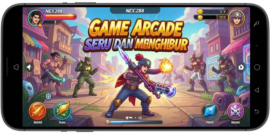 Tampilan gameplay NEX288 yang penuh aksi dan keseruan.